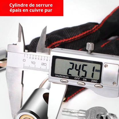 Serrure de vélo, serrure de véhicule électrique, serrure à chaîne antivol, serrure de vélo de montagne, allongée et épaissie, serrure de moto, serrure de porte