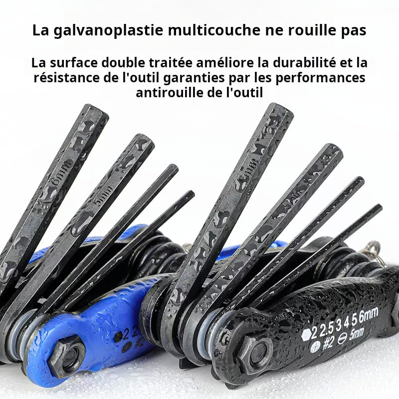 West Rider  outil de réparation de vélo, ensemble d'outils de retrait portables multifonctionnels, accessoires d'équipement de clé Allen