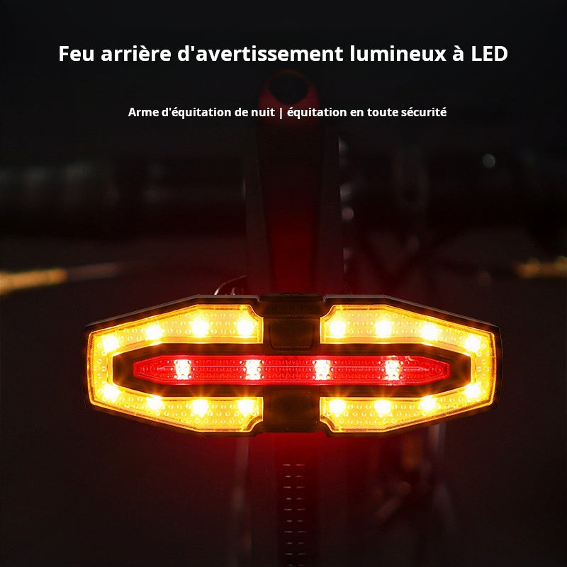 Feu arrière de vélo, clignotant de nuit, feu arrière de vélo de montagne, voyant d'avertissement,