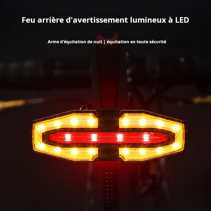 Feu arrière de vélo, clignotant de nuit, feu arrière de vélo de montagne, voyant d'avertissement,