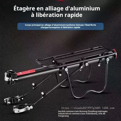 Support arrière de vélo à dégagement rapide, panier de siège arrière de VTT, peut transporter des personnes, porte-bagages, équipement de vélo