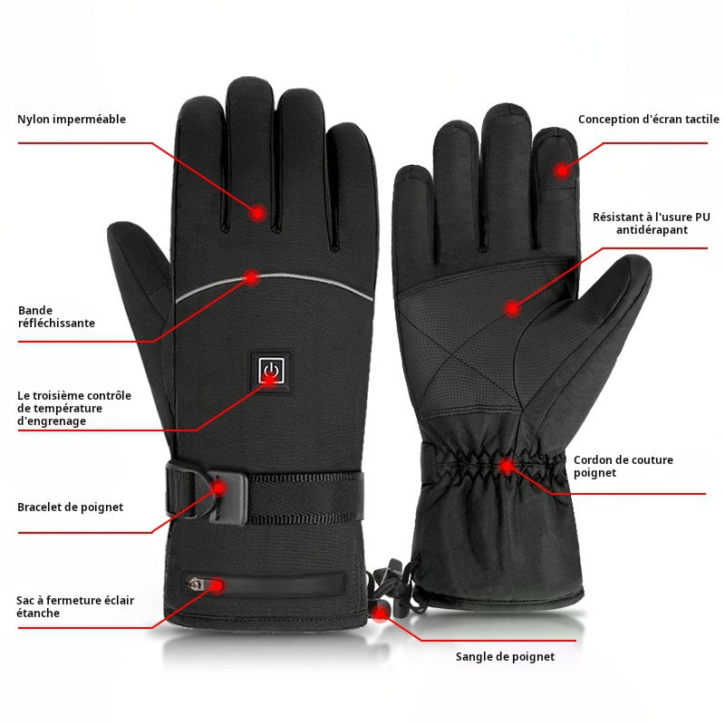 Gants thermiques. Gants de chauds, pour l'hiver imperméable et résistant au froid.