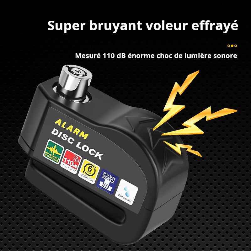 Alarme de disque de frein de moto blocage antivol véhicule électrique alarme en alliage contrôlable disque de blocage de disque de vélo