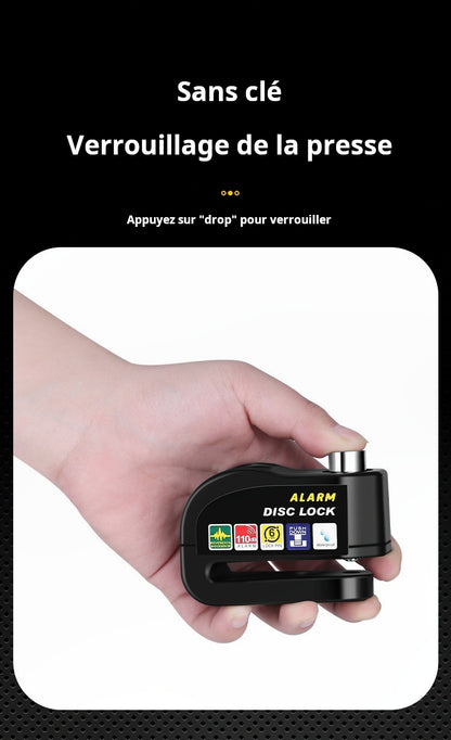 Alarme de disque de frein de moto blocage antivol véhicule électrique alarme en alliage contrôlable disque de blocage de disque de vélo