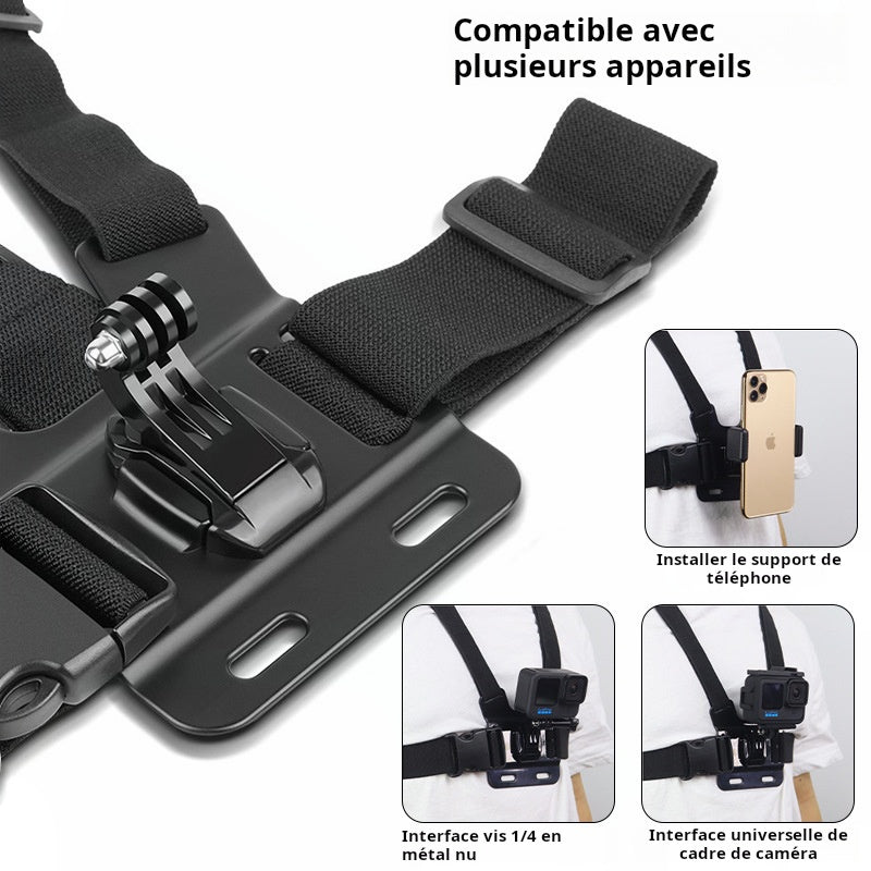 Support de tir sur la poitrine de la caméra d'action GoPro Vista en première personne de tir en direct Support pour téléphone de cyclisme