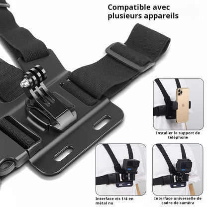 Support de tir sur la poitrine de la caméra d'action GoPro Vista en première personne de tir en direct Support pour téléphone de cyclisme