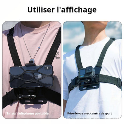 Support de tir sur la poitrine de la caméra d'action GoPro Vista en première personne de tir en direct Support pour téléphone de cyclisme