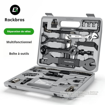 Boîte à outils de réparation de vélos Rock Brothers Clé Ensemble de réparation de pneus Réparation de vélo de route Équipement d'entretien de vélo de montagne