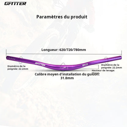 GFITTER Mountain Bike Guidon en aluminium ultraléger 620cm 720cm 780cm