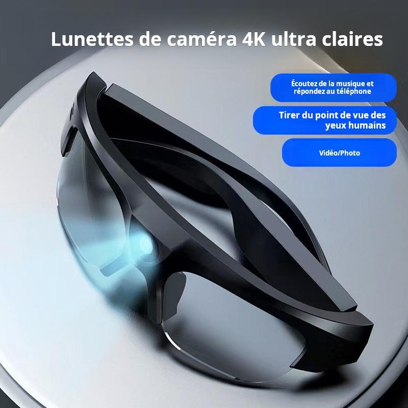 Lunettes Bluetooth intelligentes, caméra photo 128 g, caméra tableau haute définition, lunettes Bluetooth multifonction de transmission en direct