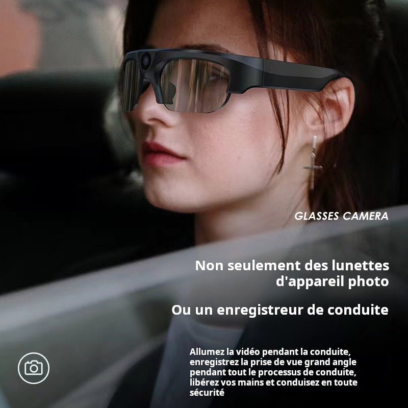 Lunettes Bluetooth intelligentes, caméra photo 128 g, caméra tableau haute définition, lunettes Bluetooth multifonction de transmission en direct