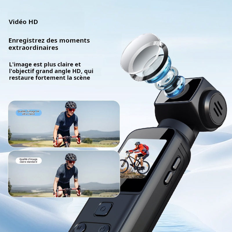 Caméra de poche HD professionnel 5K anti-vibration sport escalade de montagne clip à main enregistreur vidéo intelligent tout en un