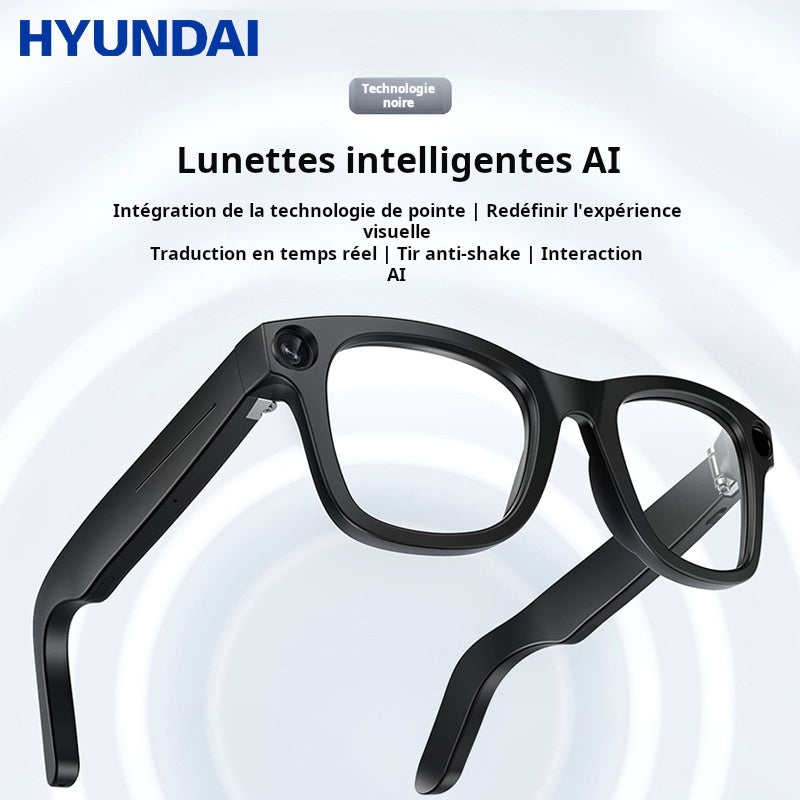 2025 nouvelles lunettes intelligentes Caméra haute définition pour lire des images et reconnaître des objets, vidéo Bluetooth AI technologie de traduction noir