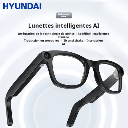 2025 nouvelles lunettes intelligentes Caméra haute définition pour lire des images et reconnaître des objets, vidéo Bluetooth AI technologie de traduction noir