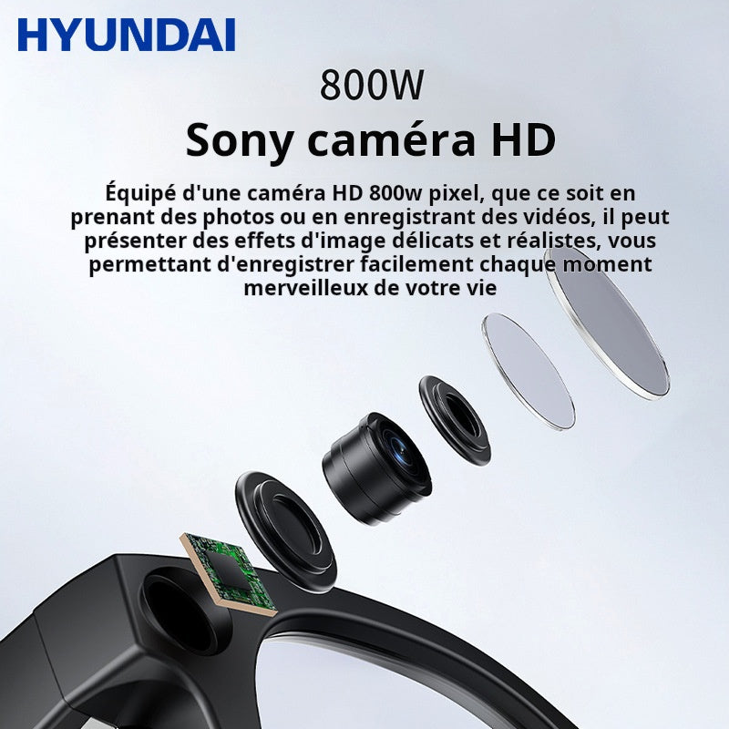 2025 nouvelles lunettes intelligentes Caméra haute définition pour lire des images et reconnaître des objets, vidéo Bluetooth AI technologie de traduction noir