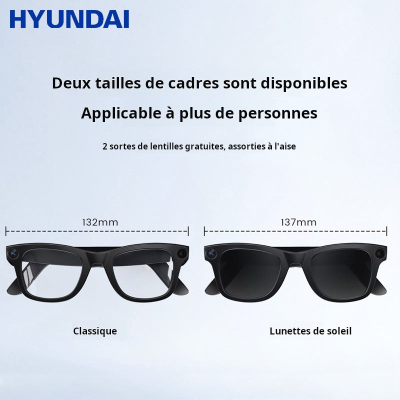 2025 nouvelles lunettes intelligentes Caméra haute définition pour lire des images et reconnaître des objets, vidéo Bluetooth AI technologie de traduction noir