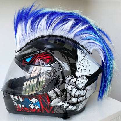 Décoration de casque de moto Perruque punk
