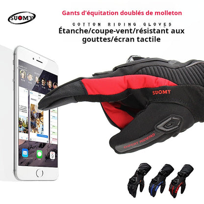 Gants SUOMY WP-02, imperméables et chauds pour tous types de  deux roues, antichute pour les  motards, longs et épaissis gants tout-terrain pour hommes