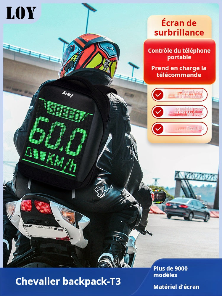 Nouveau sac moto LED, Sac d'ordinateur USB grande capacité