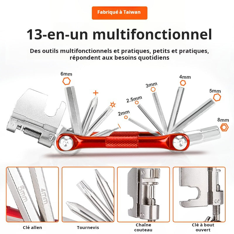 Kit de réparation de vélo ACRUNU, réparation de pneus, pompe, outil combiné pour retirer les clés de VTT
