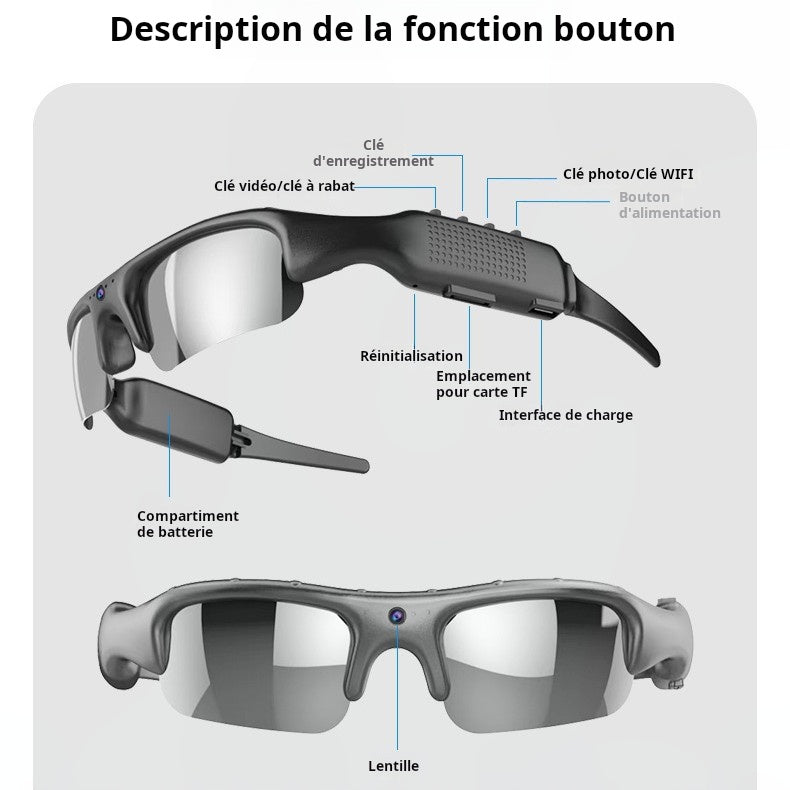 Nouvelles lunettes de conduite sportives stéréo avec carte sans fil pour le sport et nouvelles lunettes intelligentes pour l'audio , lunettes de conduite avec carte sans fil