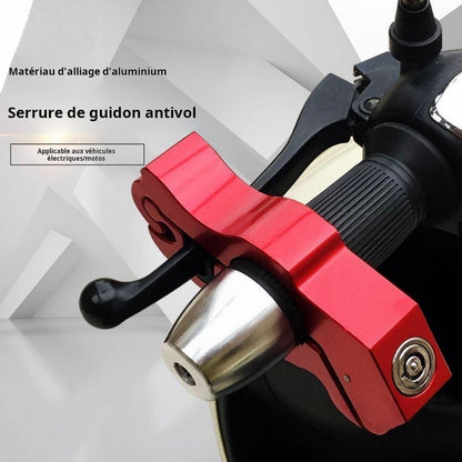 Serrure antivol pour véhicule électrique, serrure moto avec alarme, serrure de guidon, serrure de frein alimentée par batterie, verrou des gaz, serrure pour vélo