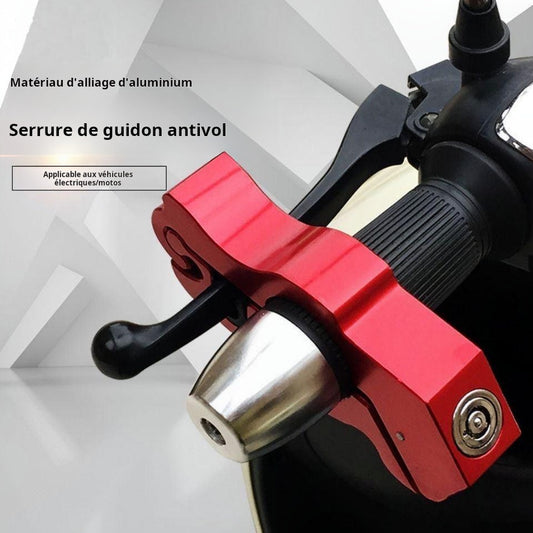 Serrure antivol pour véhicule électrique, serrure moto avec alarme, serrure de guidon, serrure de frein alimentée par batterie, verrou des gaz, serrure pour vélo