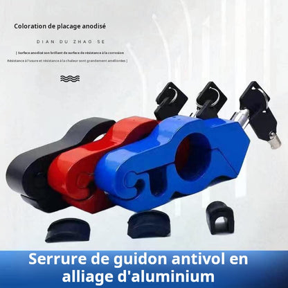 Serrure antivol pour véhicule électrique, serrure moto avec alarme, serrure de guidon, serrure de frein alimentée par batterie, verrou des gaz, serrure pour vélo