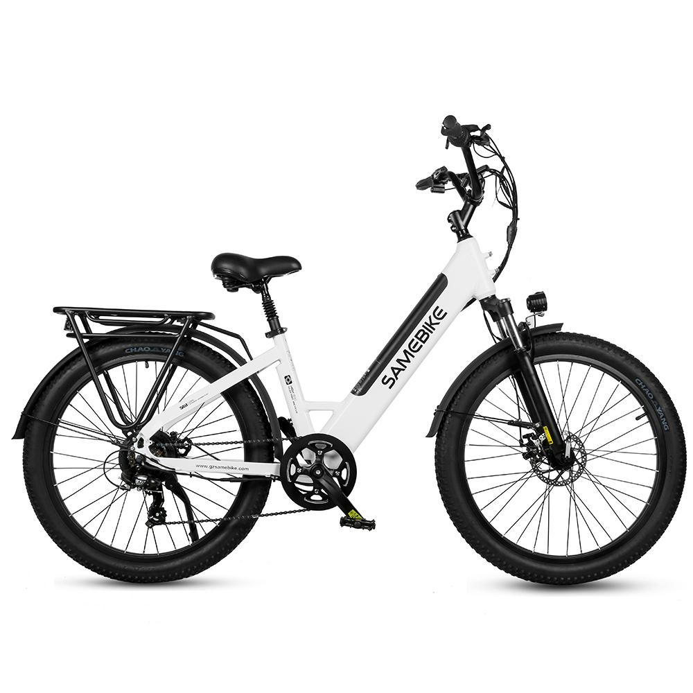 Vélo électrique RS_A01 blanc 500W 25km batterie puissante pneu résistant