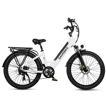 Vélo électrique RS_A01 blanc 500W 25km batterie puissante pneu résistant