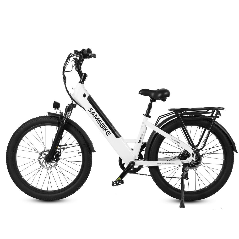 Vélo électrique RS_A01 blanc 500W 25km batterie puissante pneu résistant